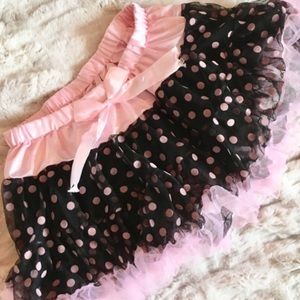 Girls Satin and Tulle Polka Dot Skirt Tutu